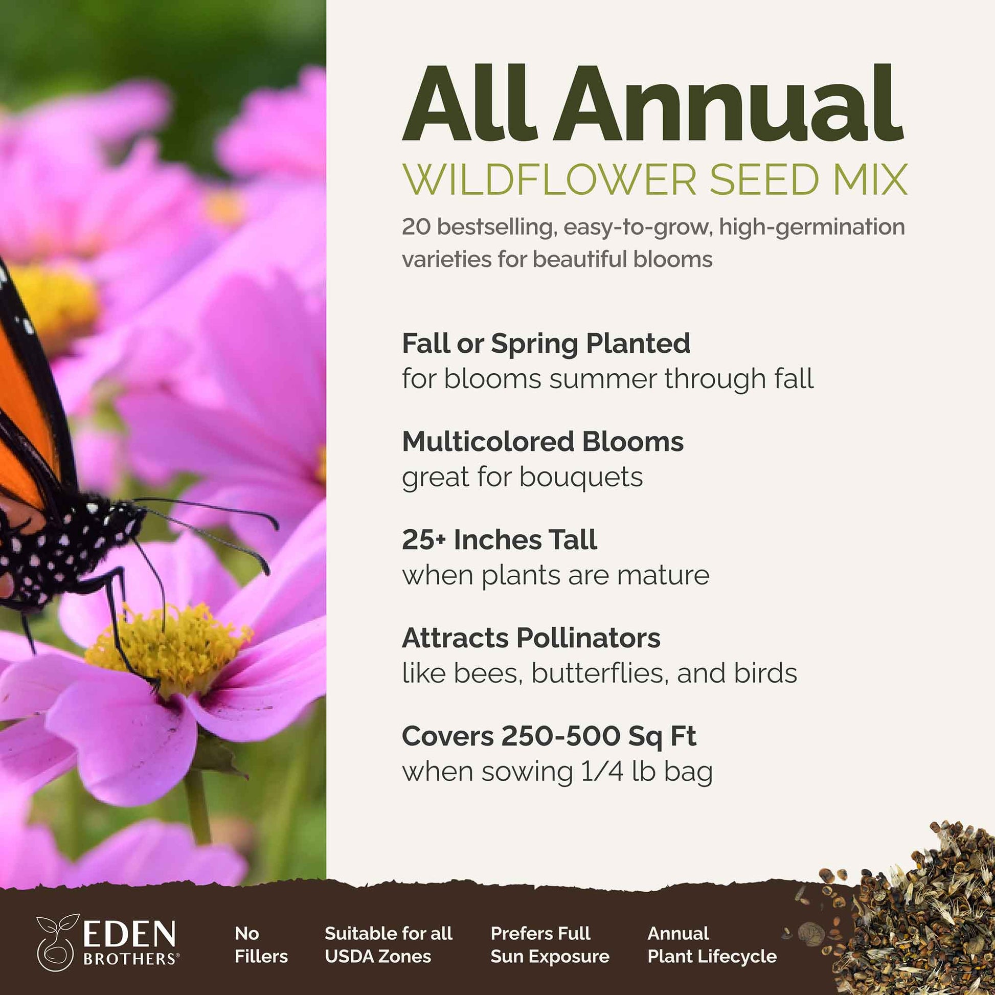 annual wild flower seeds Bulk All Annual Wildflower Seed Mix 10 Pounds