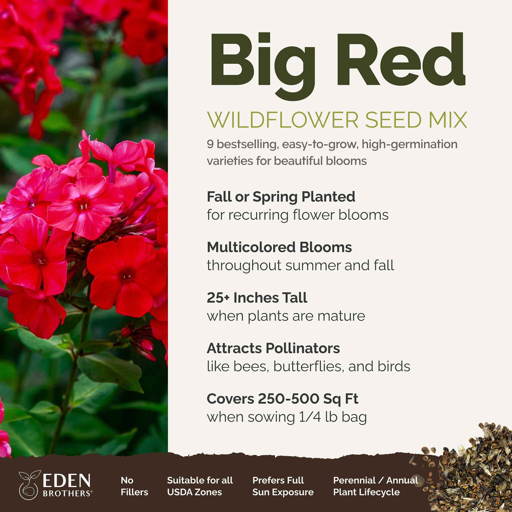 red wildflower seeds Bulk Red Flower Seed Mix