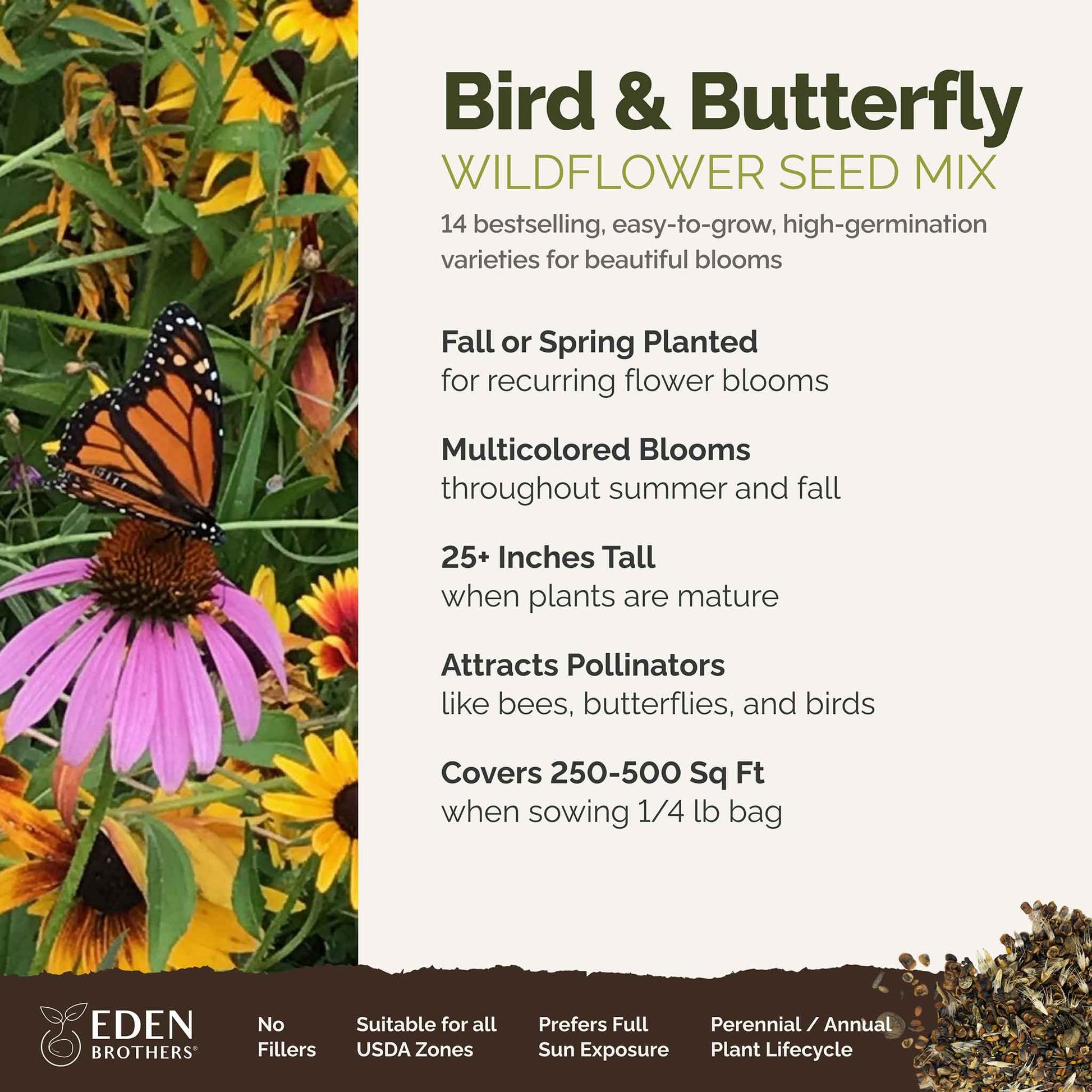 monarch butterfly wildflower seed mix Bulk Bird & Butterfly Wildflower Seed Mix