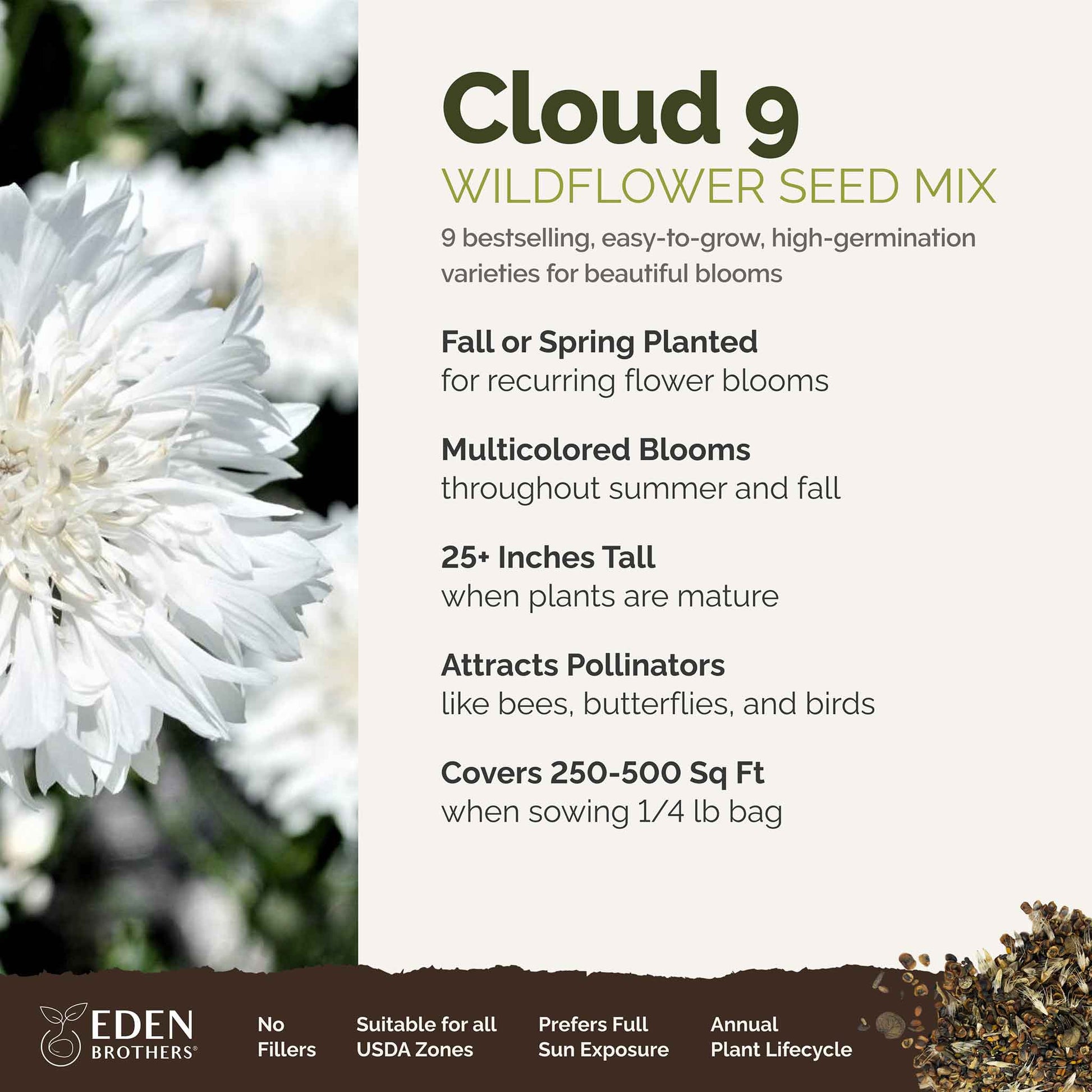 wildflower seeds zone 9 Bulk White Flower Seed Mix
