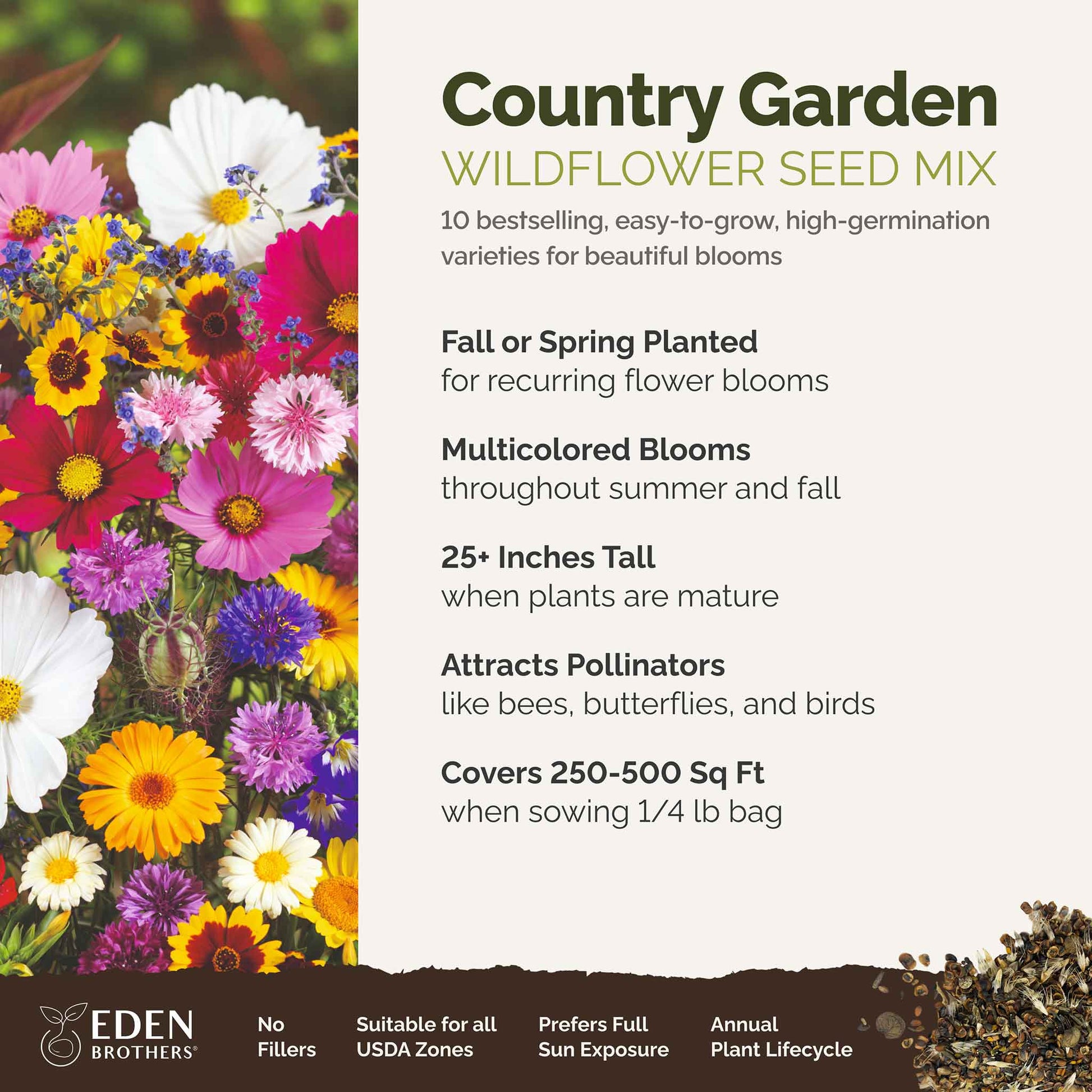 country garden and seeds Bulk Country Garden Flower Seed Mix