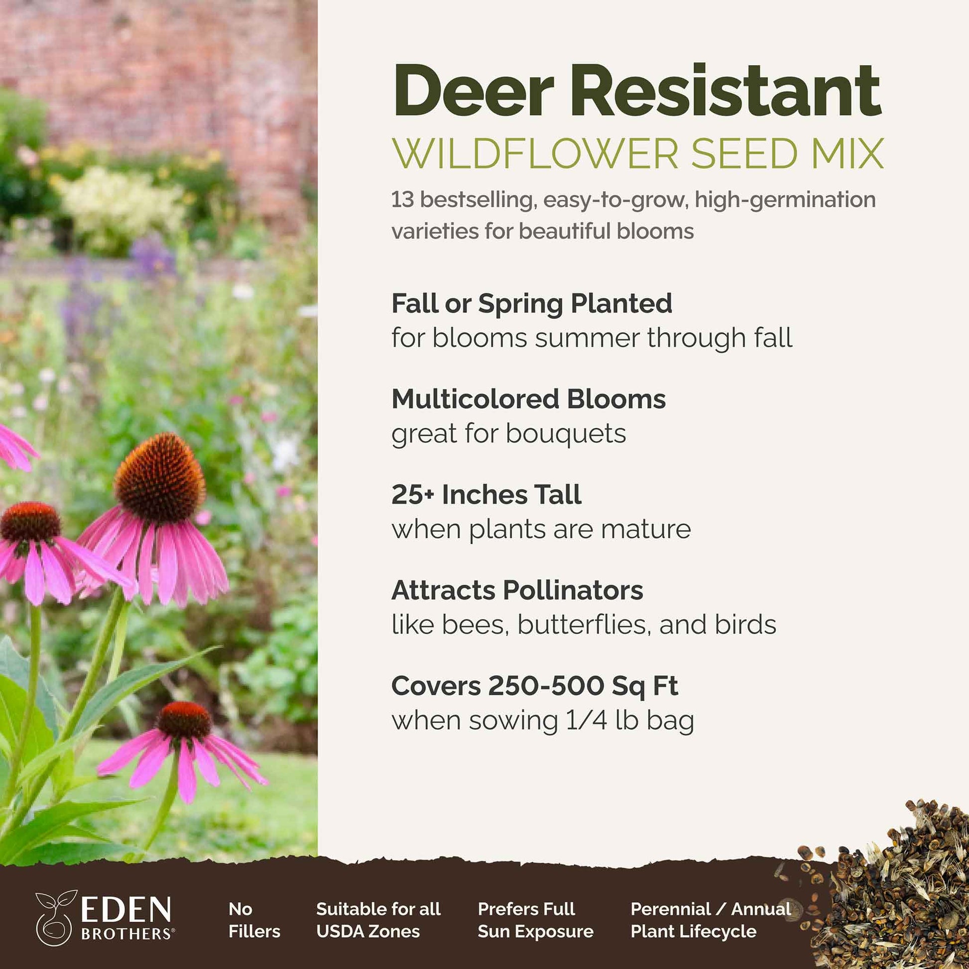 deer proof wildflower seed mix Bulk Deer Resistant Wildflower Seed Mix 25 Pounds