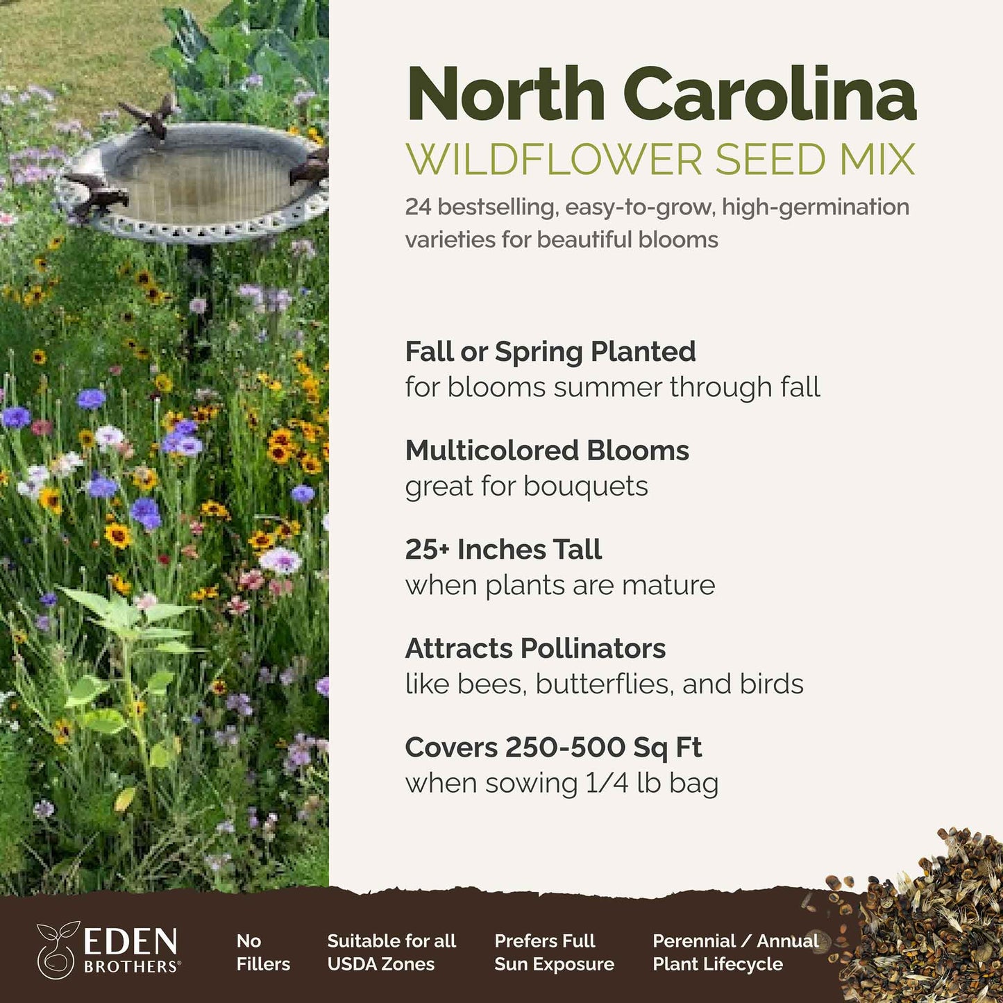 nc wildflower seeds Bulk North Carolina Wildflower Seed Mix 1 Pound