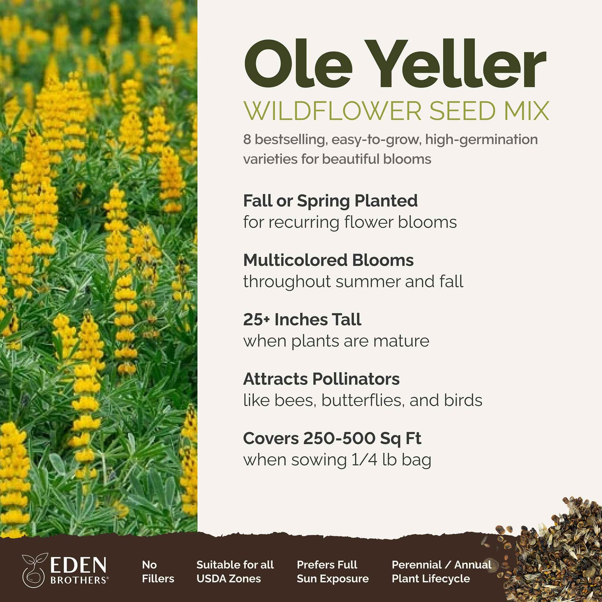 eden brothers wildflower seed mix Bulk Ole Yeller